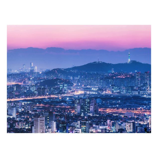 Tableau ville du monde Silhouette urbaine de Séoul