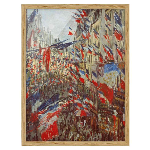 Tableau moderne Claude Monet - La rue Montorgueil avec des drapeaux