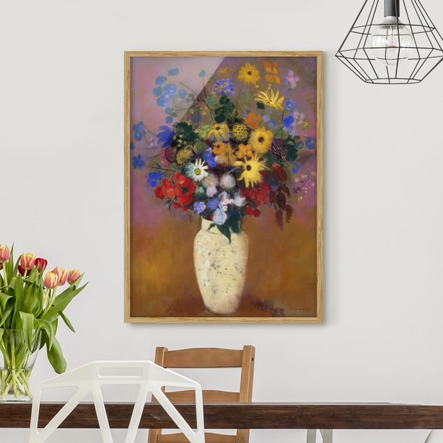 Décorations cuisine Odilon Redon - Vase blanc avec des fleurs