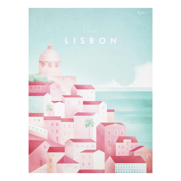 Tableaux en verre architecture & skyline Poster de voyage - Lisbonne