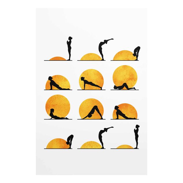 Tableau avec couleur orange Yoga - Salutation au soleil
