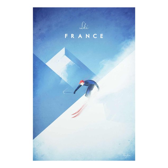 Tableaux en verre architecture & skyline Poster de voyage - Ski en France