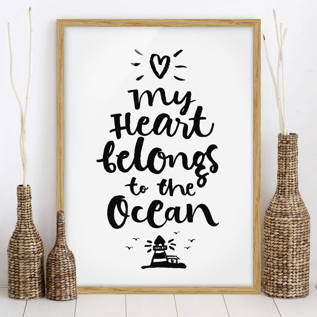 Déco murale cuisine Mon cœur appartient à l'océan