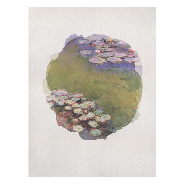Toile roses Aquarelles - Claude Monet - Nénuphars