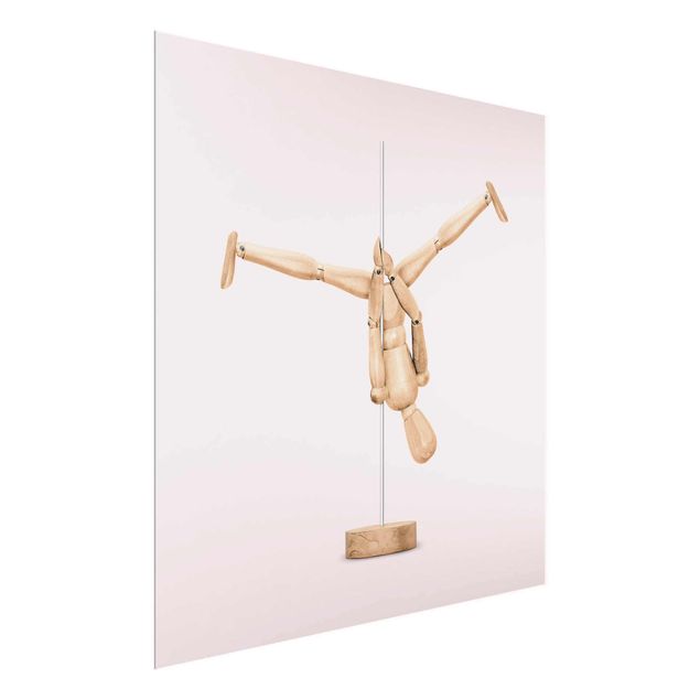 Tableau vintage Pole Dance avec Figure En Bois