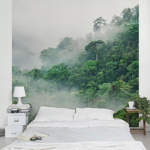 Tapisserie moderne Jungle dans le brouillard