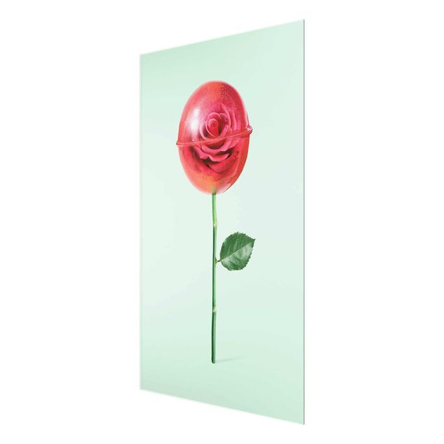 Tableau vert Rose avec sucette