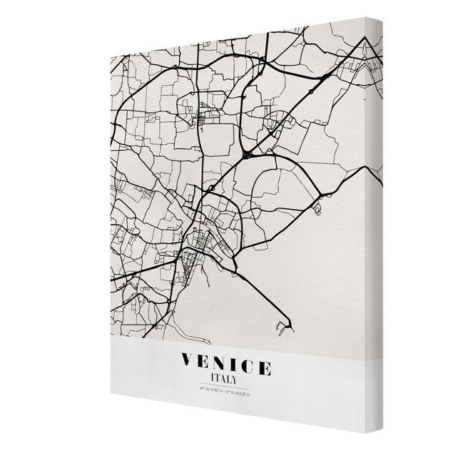 Tableaux noir et blanc Plan de ville de Venise - Classique