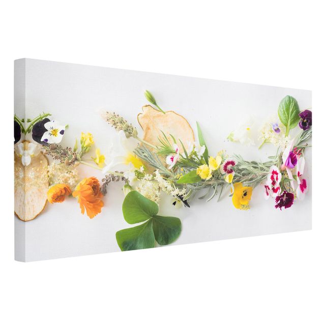 Tableau moderne Herbes fraîches et fleurs comestibles