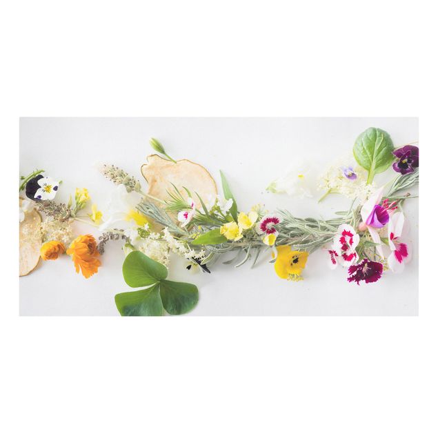 Tableau fleurs Herbes fraîches et fleurs comestibles