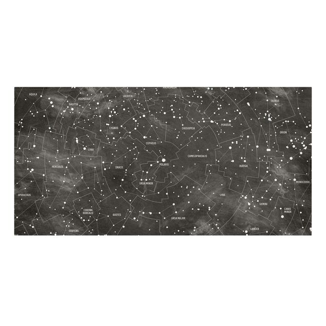 Tableaux noir et blanc Carte des constellations aspect tableau noir