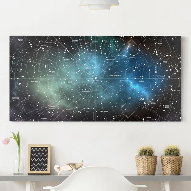 Décorations cuisine Carte des Constellations Stellaires Nébuleuse Galactique