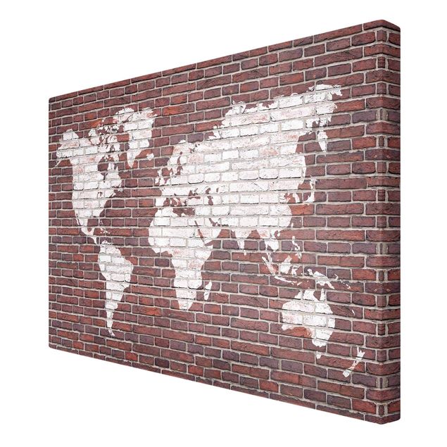 Tableaux muraux Brick World Map