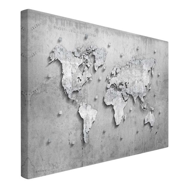 Tableau industriel Carte du monde en béton