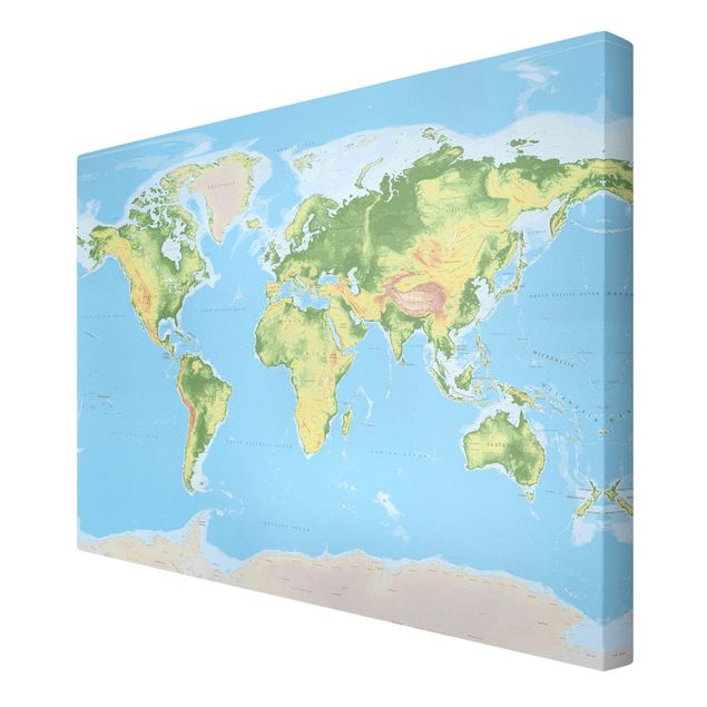 Tableaux Carte du monde physique