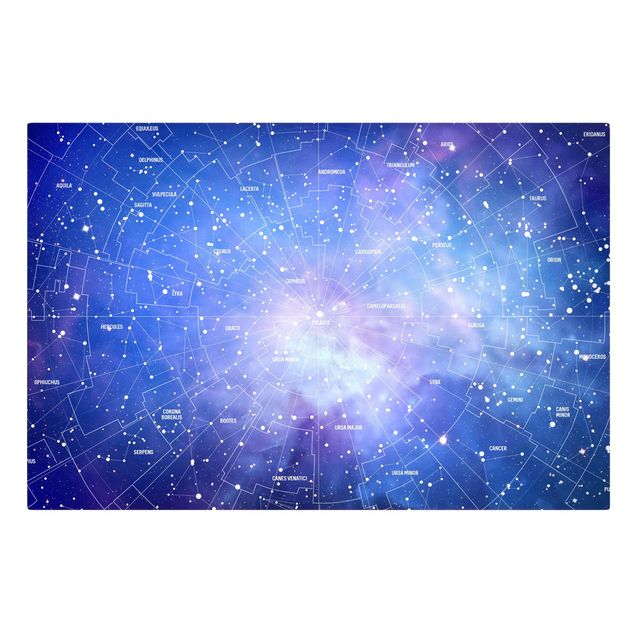 Tableau deco bleu Carte des Constellations Stelar
