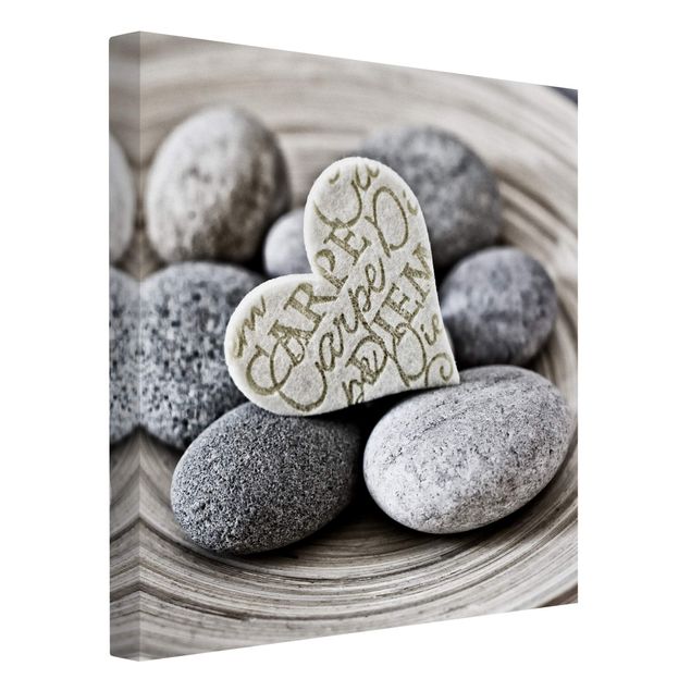 Tableaux amour Carpe Diem Coeur avec pierres