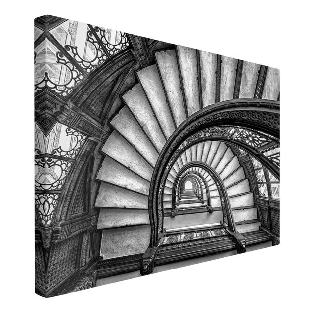 Tableaux sur toile en noir et blanc Escalier de Chicago