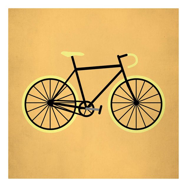 Tableau jaune Bicyclette en jaune