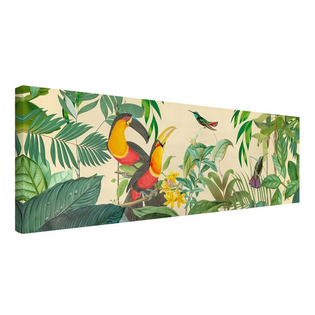 Tableaux modernes Collage Vintage - Oiseaux dans la jungle