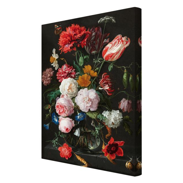 Tableau multicolore Jan Davidsz De Heem - Nature morte avec des fleurs dans un vase en verre