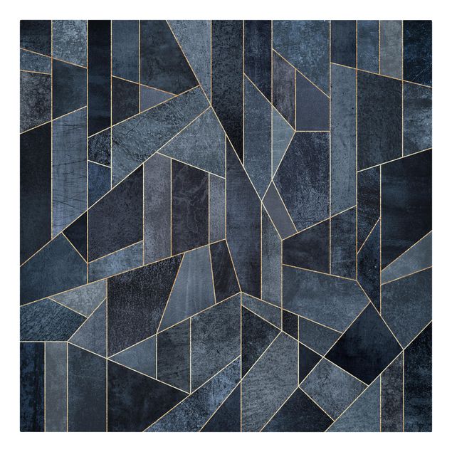 Tableaux reproductions Aquarelle Géométrie Bleue