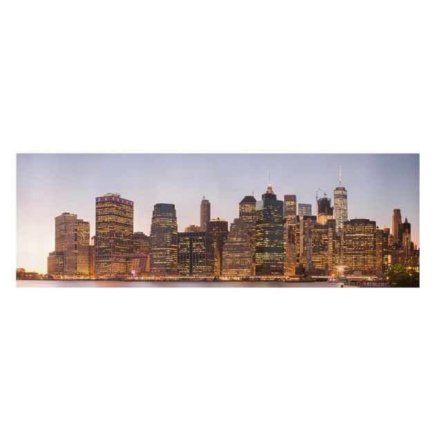 Tableau de ville Vue silhouette urbaine de Manhattan