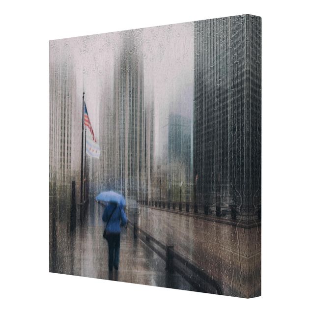 Impressions sur toile Chicago sous la pluie