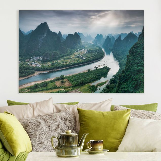 Déco murale cuisine Vue sur la rivière Li et la vallée