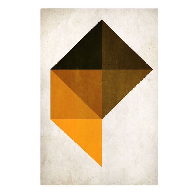 Tableaux orange Trapèze Géométrique