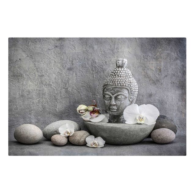 Tableaux zen Bouddha Zen, Orchidée et Pierre
