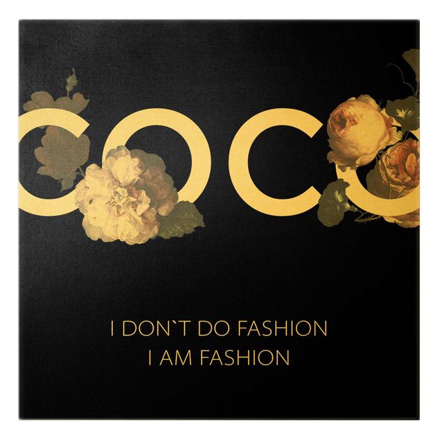 Tableau décoration COCO - I don't do fashion Roses Noir