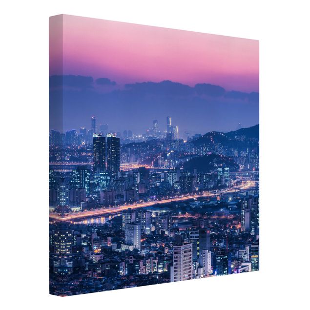 Tableaux modernes Silhouette urbaine de Séoul