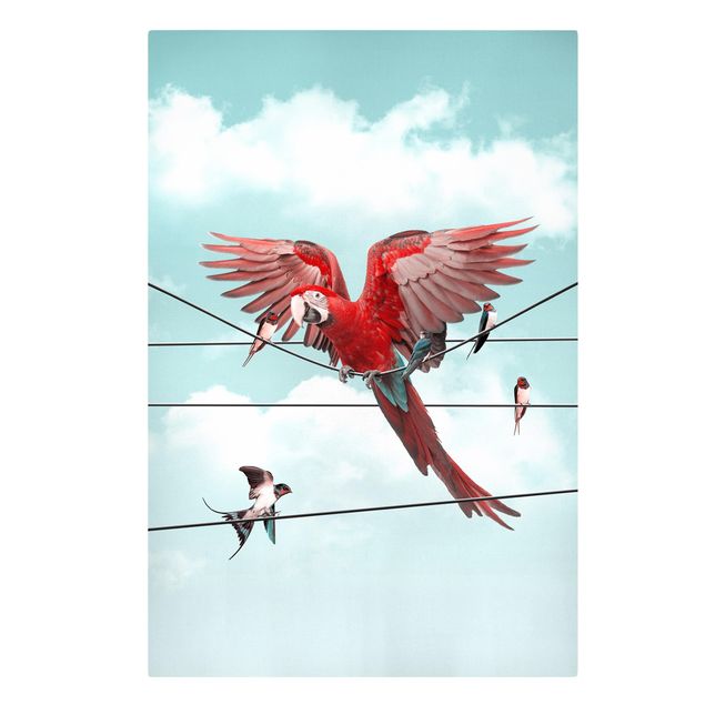 Tableau reproduction Ciel avec oiseaux
