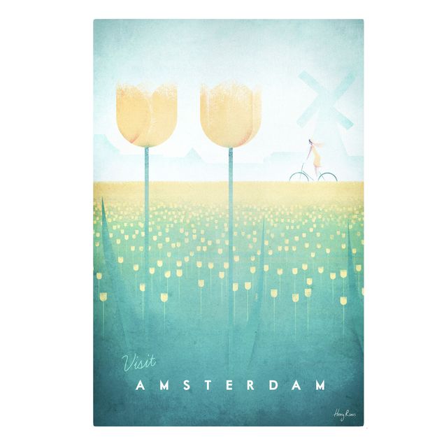 Tableaux jaunes Poster de voyage - Amsterdam