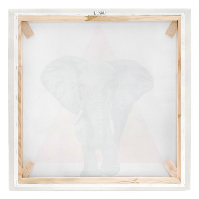 Tableaux reproduction Illustration Elephant Front Triangle Painting