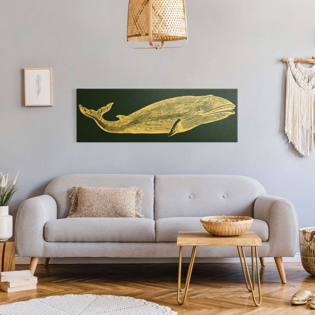 Cadre animaux Illustration baleine en bleu