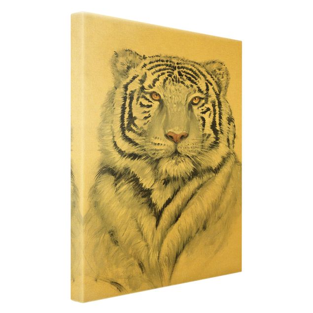 Tableau toile animaux Portrait Tigre Blanc II