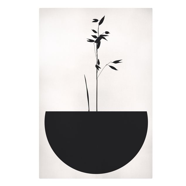 Tableaux sur toile en noir et blanc Monde des Plantes Graphiques - Pousse Délicate