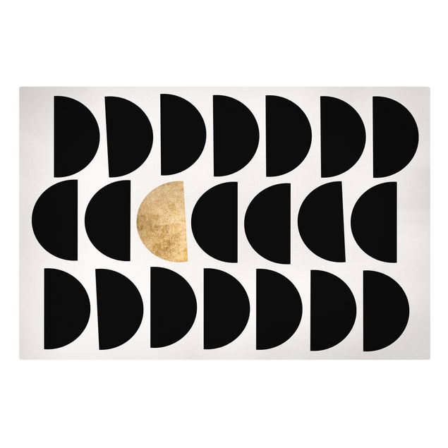 Tableaux noir et blanc Demi-cercle géométrique II