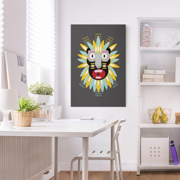 Tableau moderne Collage masque ethnique - King Kong