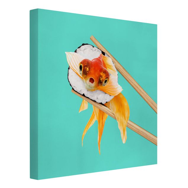Tableau moderne Sushi avec poisson rouge