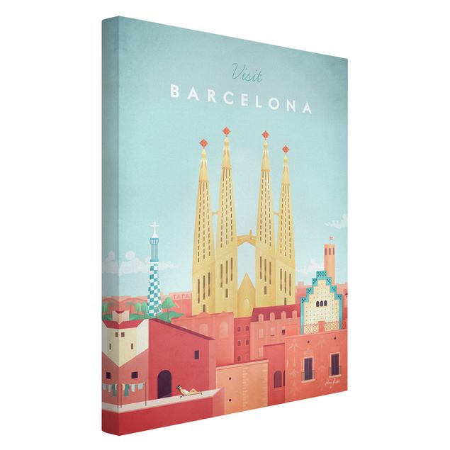 Tableau reproduction Poster de voyage - Barcelone