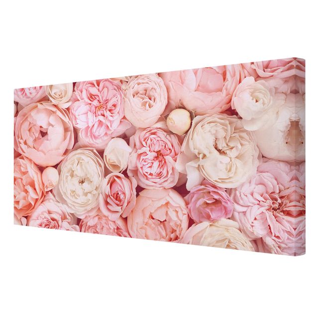 Tableau décoration Roses Coral Shabby en rose