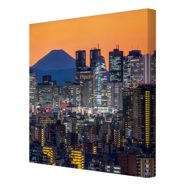 Tableaux tokyo Tokyo et le Mont Fuji au crépuscule