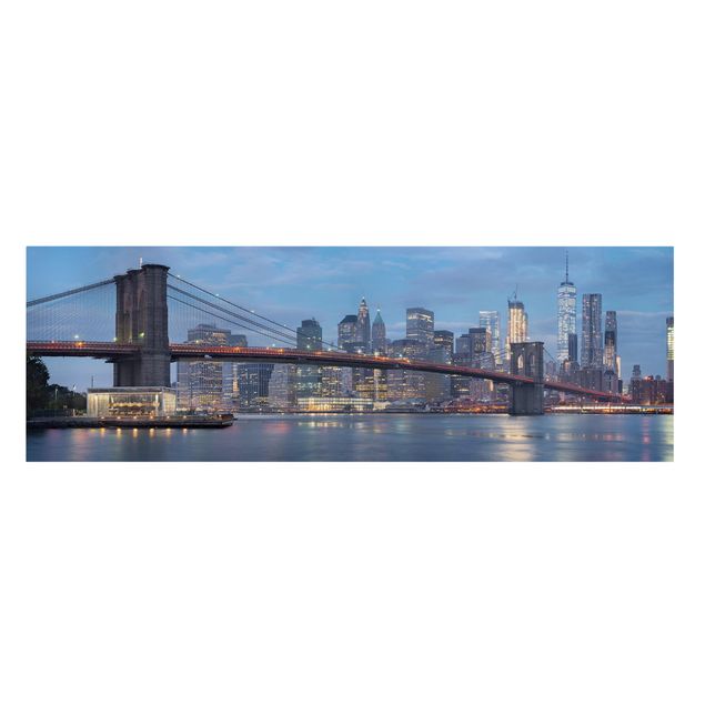 Tableau ville Pont de Brooklyn Manhattan New York