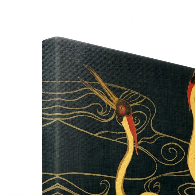 Toile murale Grue avec plumes d'or II