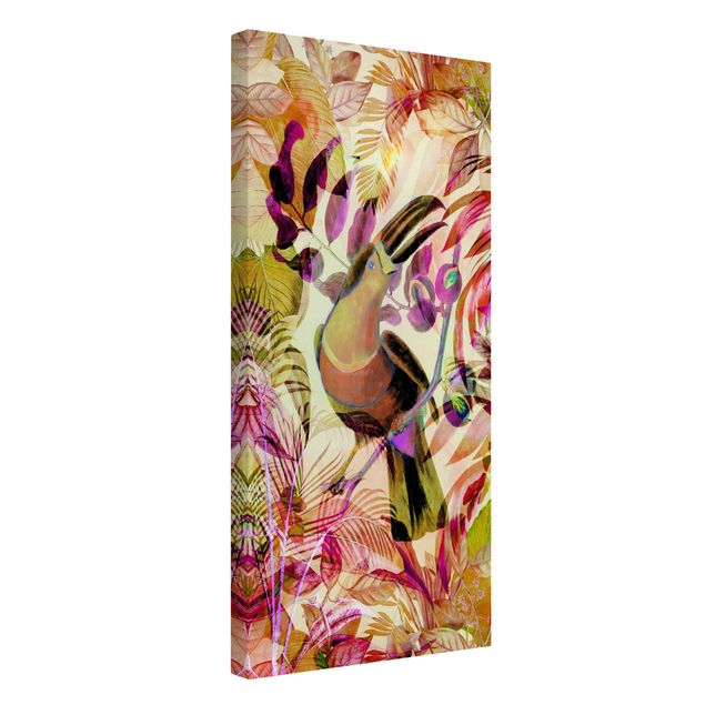Tableaux fleurs Collage coloré - Toucan