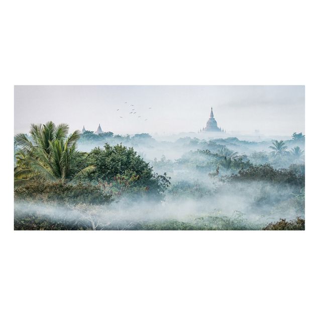 Tableaux Asie Brouillard matinal sur la jungle de Bagan