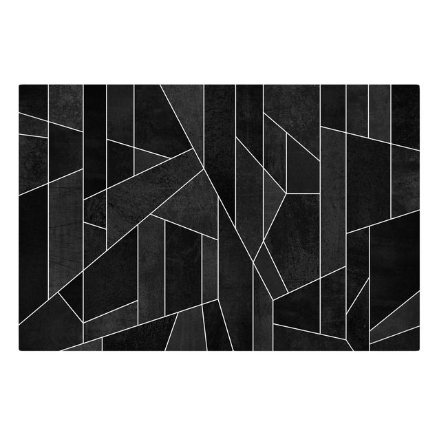 Tableaux noirs Aquarelle géométrique noire et blanche